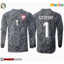 Moške Nogometnih dresov Poljska Wojciech Szczesny #1 Vratar Gostujoči EP 2024 Dolgi rokavi